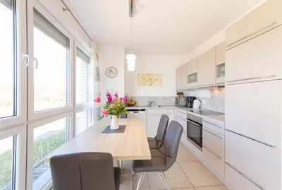 Küche/Küchenzeile in der Unterkunft Ferienwohnung Möwennest
