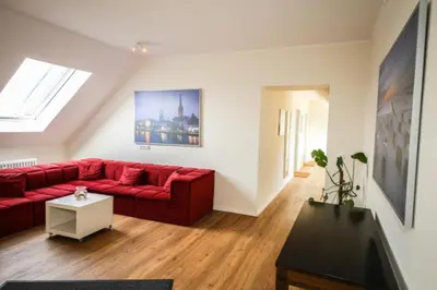 Ein Sitzbereich in der Unterkunft Ferienwohnung Ocean Lodge 4
