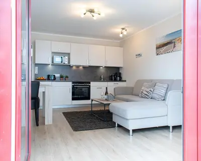 Küche/Küchenzeile in der Unterkunft Ferienwohnung Seebrücke 04