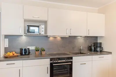 Küche/Küchenzeile in der Unterkunft Ferienwohnung Seebrücke 04