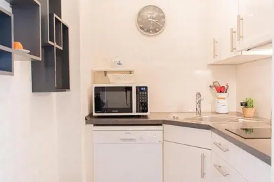 Küche/Küchenzeile in der Unterkunft Ferienwohnung Seeluft