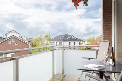 Ein Balkon oder eine Terrasse in der Unterkunft Ferienwohnung Seeluft