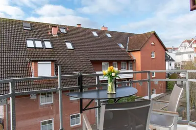 Ein Balkon oder eine Terrasse in der Unterkunft Ferienwohnung Seesternresidenz App.12