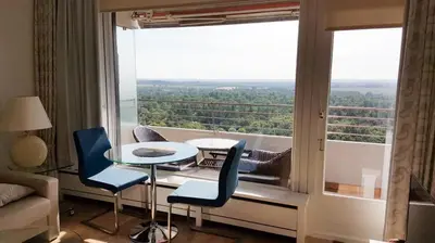 Ein Sitzbereich in der Unterkunft Ferienwohnung Sky and Sun