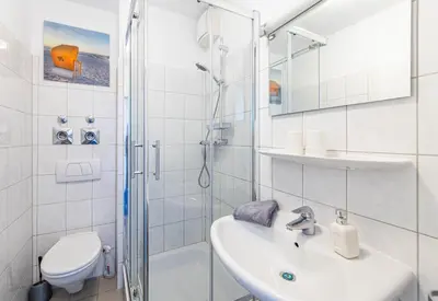 Ein Badezimmer in der Unterkunft Ferienwohnung Residenz Barke App. 20