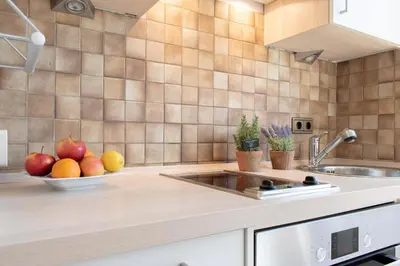 Küche/Küchenzeile in der Unterkunft Ferienwohnung Strandzwerg