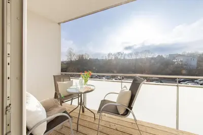 Ein Balkon oder eine Terrasse in der Unterkunft Ferienwohnung Stranddüne B 13