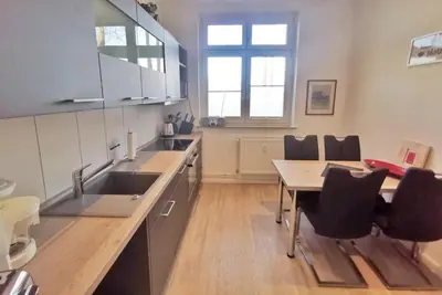 Küche/Küchenzeile in der Unterkunft Appartementvermittlung Mehr als Meer Objekt 50
