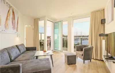 Ein Sitzbereich in der Unterkunft Highend Travemünde - Whg 308