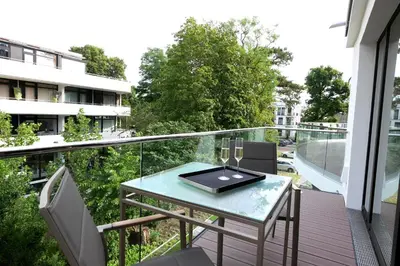Ein Balkon oder eine Terrasse in der Unterkunft White Pearl Apartment 2.15