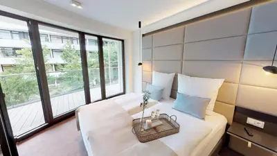 Ein Sitzbereich in der Unterkunft White Pearl Apartment 1.16