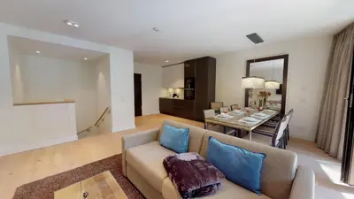 Ein Sitzbereich in der Unterkunft White Pearl Apartment 0.02