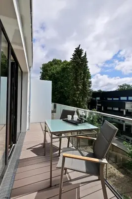 Ein Balkon oder eine Terrasse in der Unterkunft White Pearl Apartment 2.04