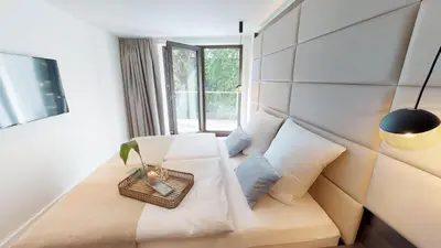 Ein Sitzbereich in der Unterkunft White Pearl Apartment 2.05