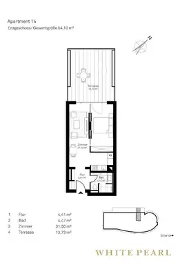 Grundriss der Unterkunft White Pearl Apartment 0.14