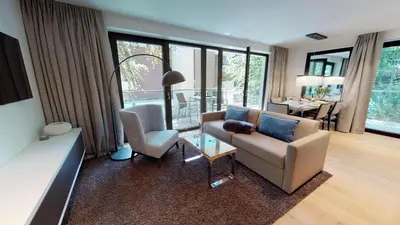 Ein Sitzbereich in der Unterkunft White Pearl Appartment 1.07