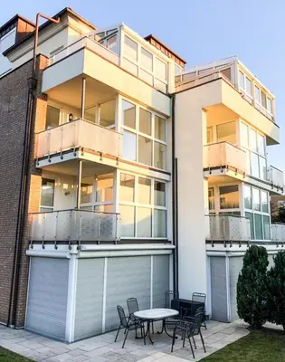 Ein Balkon oder eine Terrasse in der Unterkunft Ferienwohnung EAST COAST
