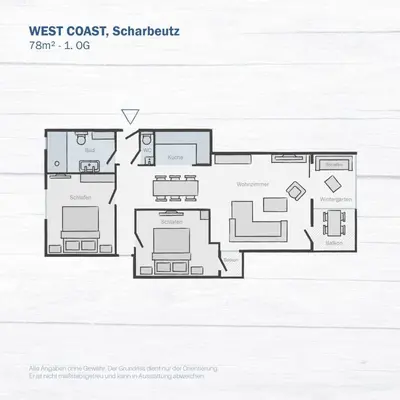 Grundriss der Unterkunft Ferienwohnung WEST COAST