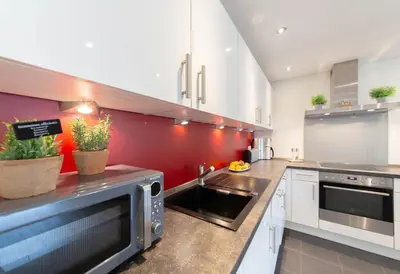 Küche/Küchenzeile in der Unterkunft Ferienwohnung Ostseestern