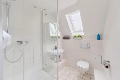 Ein Badezimmer in der Unterkunft Ferienwohnung Fährblick Moba-Travel