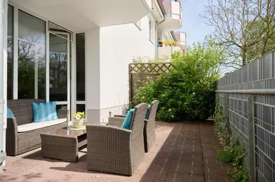 Ein Balkon oder eine Terrasse in der Unterkunft Ferienwohnung Bootsteg Moba-Travel