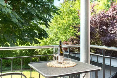 Ein Balkon oder eine Terrasse in der Unterkunft Ferienwohnung Ostseetraum
