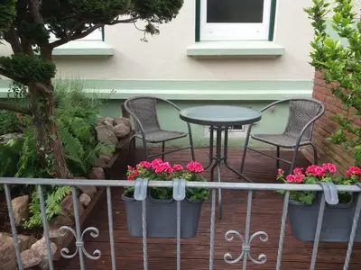 Ein Balkon oder eine Terrasse in der Unterkunft Ferienwohnung 