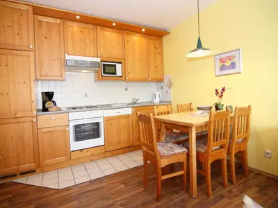 Küche/Küchenzeile in der Unterkunft Apartment house Pinamar, Scharbeutz