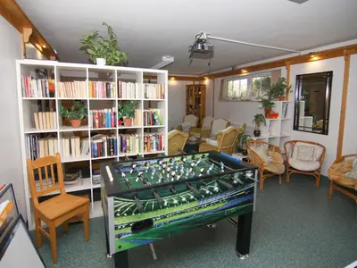 Ein Sitzbereich in der Unterkunft Apartment house Pinamar, Scharbeutz