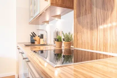 Küche/Küchenzeile in der Unterkunft Ferienwohnung Soleil