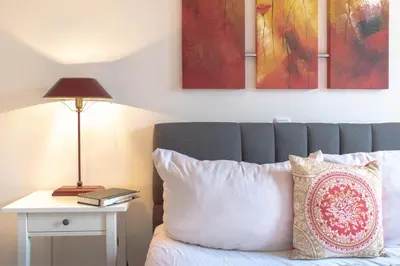 Ein Sitzbereich in der Unterkunft Ferienwohnung Soleil