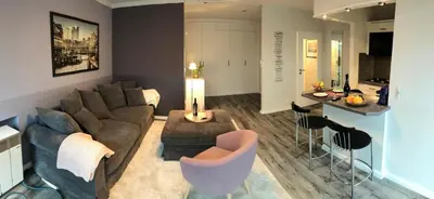 Ein Sitzbereich in der Unterkunft Pier 100 Ferienwohnung