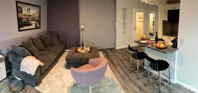 Ein Sitzbereich in der Unterkunft Pier 100 Ferienwohnung