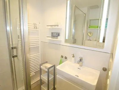 Ein Badezimmer in der Unterkunft Appartementvermittlung Mehr als Meer Objekt 36