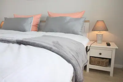 Ein Bett oder Betten in einem Zimmer der Unterkunft Appartementvermittlung Mehr als Meer Objekt 36