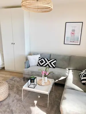 Ein Sitzbereich in der Unterkunft Ferienwohnung Baltic Sea Room