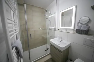Ein Badezimmer in der Unterkunft Ferienwohnung Glückskind