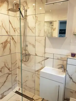 Ein Badezimmer in der Unterkunft Ferienhaus Carl