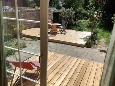 Ein Balkon oder eine Terrasse in der Unterkunft Haus Schönkamp, ganzes Ferienhaus mit Garten & Parkplatz