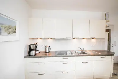 Küche/Küchenzeile in der Unterkunft Ferienwohnung Traumstrand