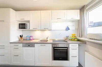 Küche/Küchenzeile in der Unterkunft Ferienwohnung Zweimaster
