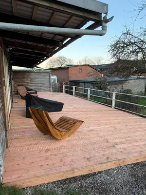 Ein Balkon oder eine Terrasse in der Unterkunft Ostsee Pension Pohnsdorfer Mühle
