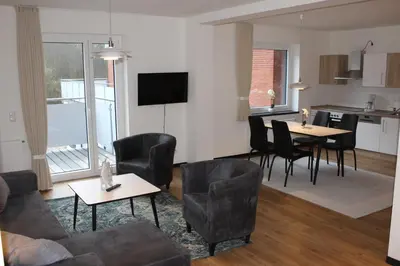 Küche/Küchenzeile in der Unterkunft Dünenhaus Wohnung 9