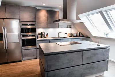 Küche/Küchenzeile in der Unterkunft Ocean House Penthousewohnung Wolke 7 mit Whirlpool