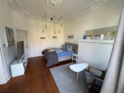 Ein Sitzbereich in der Unterkunft Villa Wakenitz