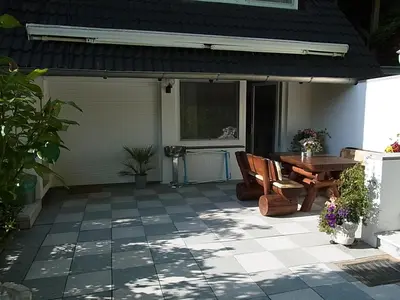 Ein Patio oder anderer Außenbereich in der Unterkunft 1-Zimmer Apartment
