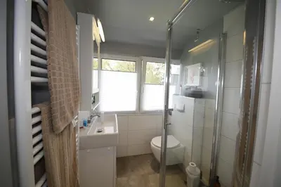 Ein Badezimmer in der Unterkunft Ferienhaus Meerplatz - bis 10 Personen
