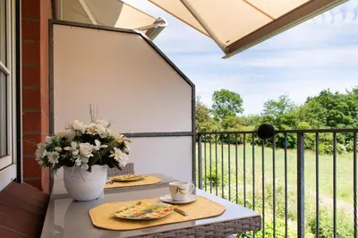 Ein Balkon oder eine Terrasse in der Unterkunft Ferienwohnung Boje 6