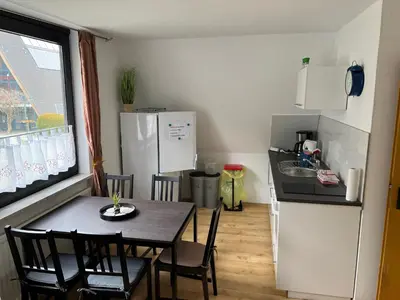Küche/Küchenzeile in der Unterkunft Ferienwohnung in Süsel am See