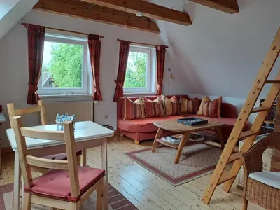 Ein Sitzbereich in der Unterkunft Ferienwohnung Haus Lüdtke